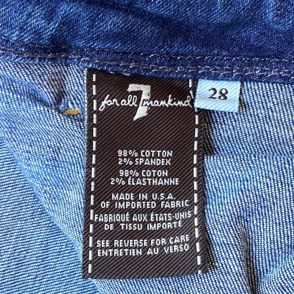 7 For All Mankind Womens Flare Wide Bootcut Jeans 28 Raw Hem Zippers Low Rise - Picture 8 of 15